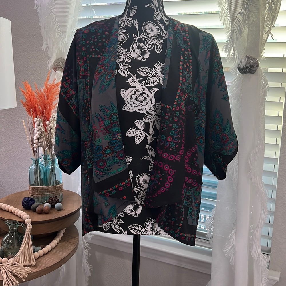 #43 XXI floral kimono type top S/P